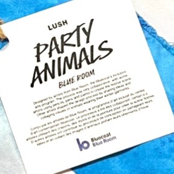 LUSH Limited Edition "Party Animals" 100% Recycled Polyester Knot Wrap, 27x27 - Picture 3 of 7
